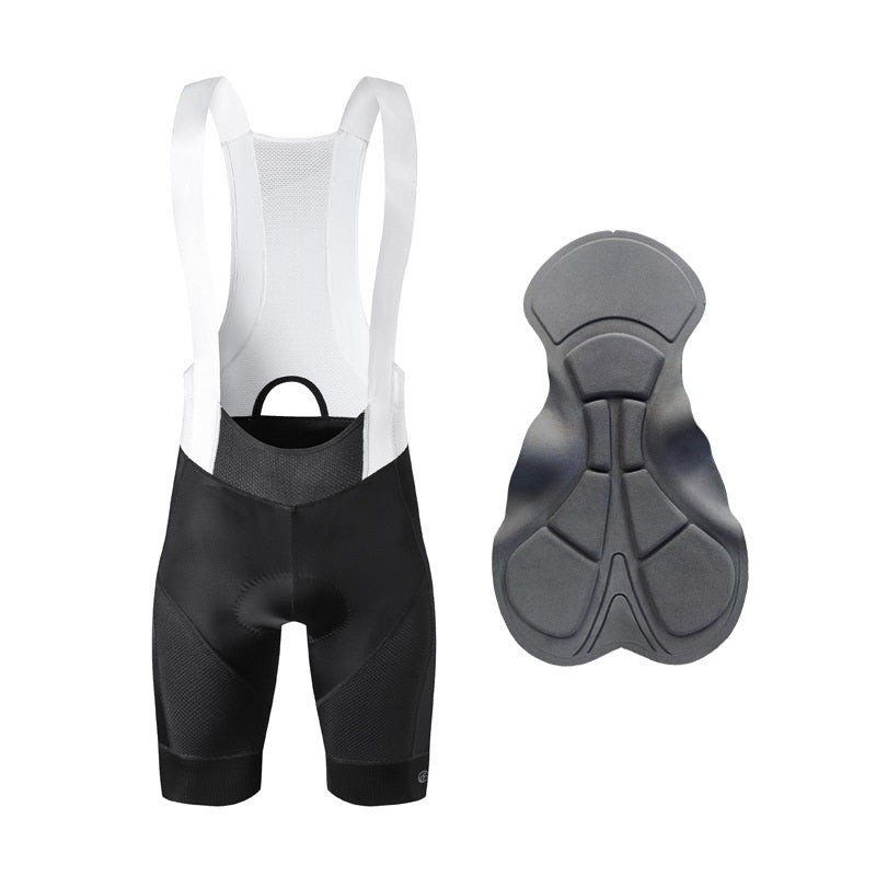 White&Black - Elite Padded Bib Shorts - Gobicyclestyle